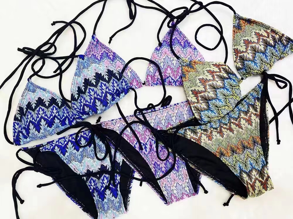 

Bikini Women's Designer Sexy Set Bur Transparent Strap Swimwear Star Print Women's Swimwear Fashion Beach Set Summer Women's Bikini Multi Color New