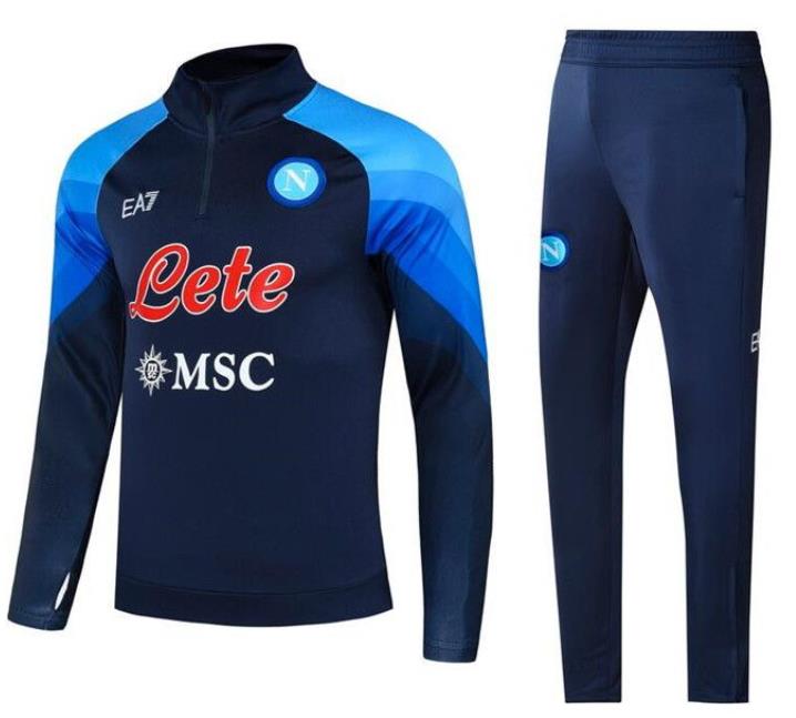 

22 23 Half zipper Napoli trackSuit soccer jersey Zielinski 22/23 AE7 D10S SSC Naples Long sleeve jacket set veste training suit uniform MEN AND KIDS