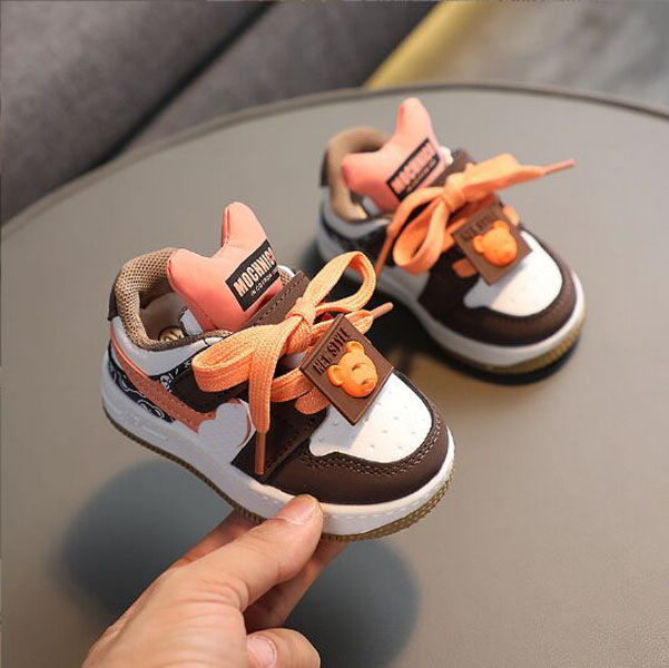 

Kids Shoes First Walkers Comfortable Children Sneakers Designer Little Boys Girls Toddler Green+pink+Orange Breathable Baby -2T
