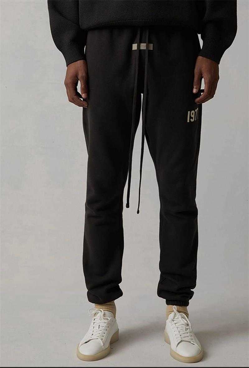 

ESS Pant Luxury Mens Designer FEARs OF GOD DOUBLE LINE ESSEN FLOCKED 1977 DRAWN CORD HIGH STREET COUPLE SPORTS PANTS, Light gray