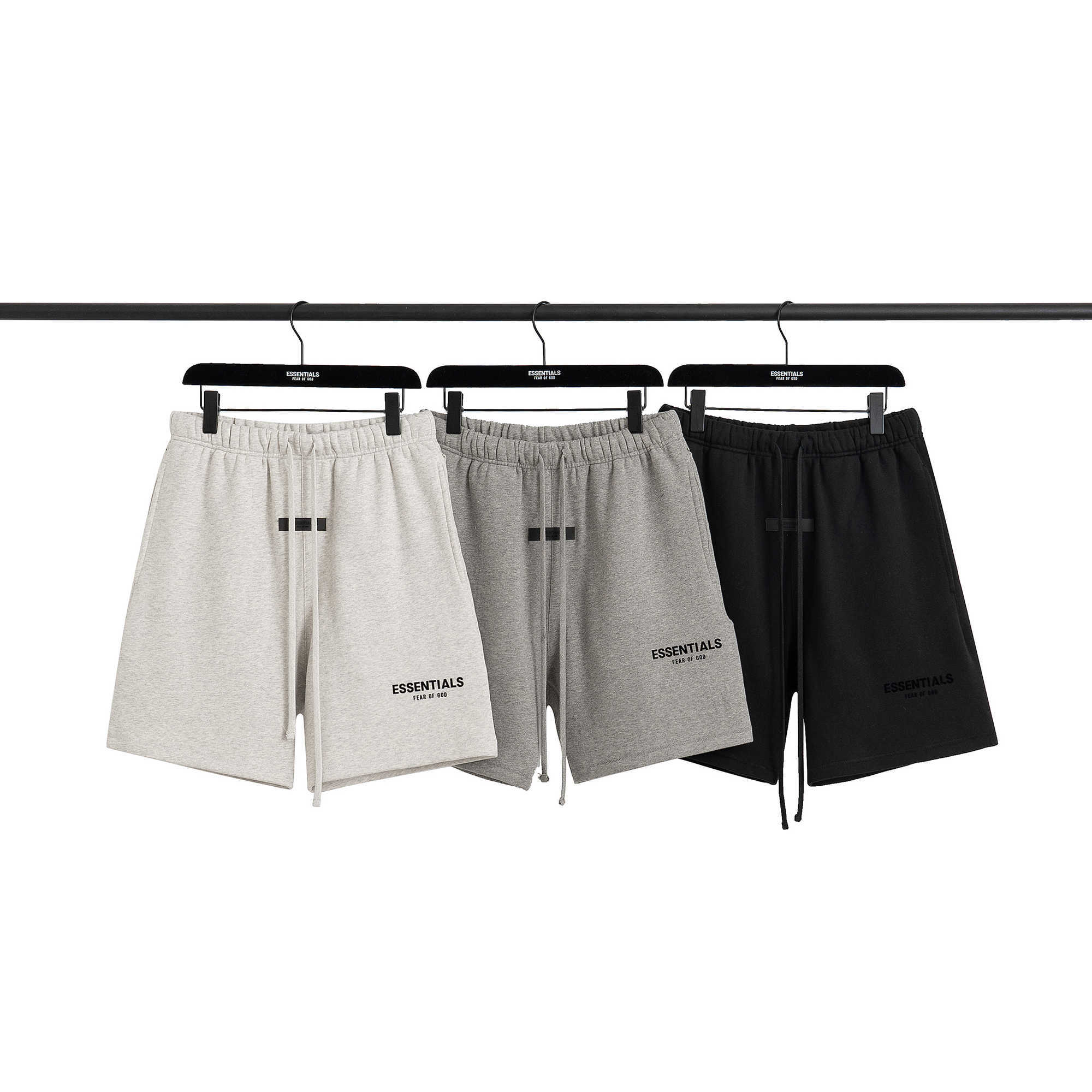 

ESS shorts Luxury Mens Designer 22AW FOG ESSEN FEARs OF GOD fashion summer sports casual men's 1977 shorts womens casual short, 22aw new logo shorts light oat grey