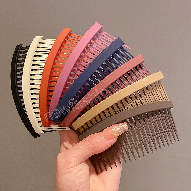 

20 Teeth DIY Plastic Inserted Comb Matte Headwear Fashion Side Hair Clip Frosted Hair Comb Clip Hair Accessories For Women