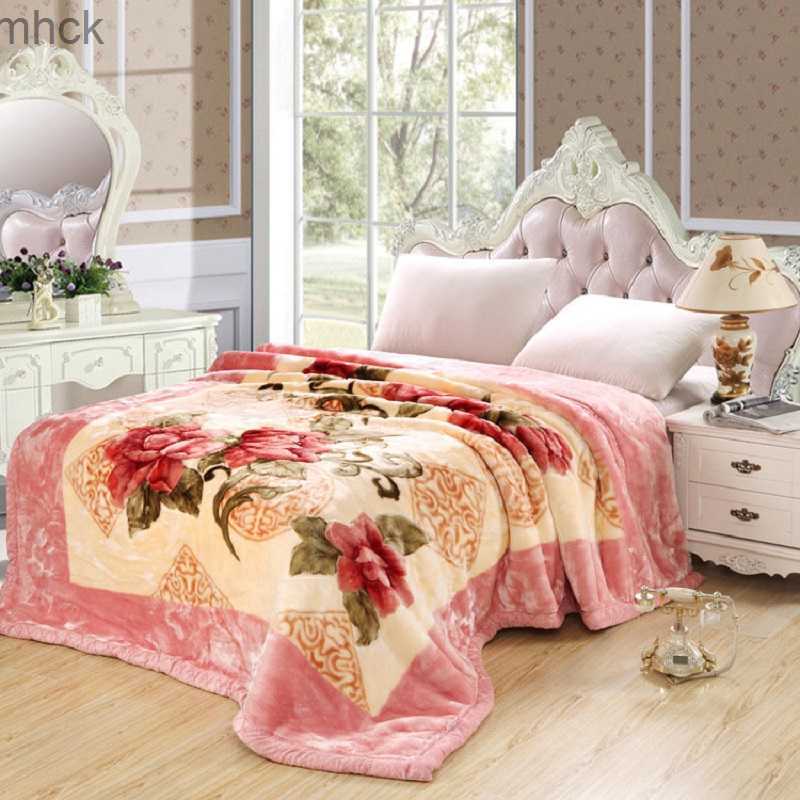 

Blanket Winter raschel blankets soft warm double layer faux mink skin lance thicken soft microfiber plush weighted blankets for beds