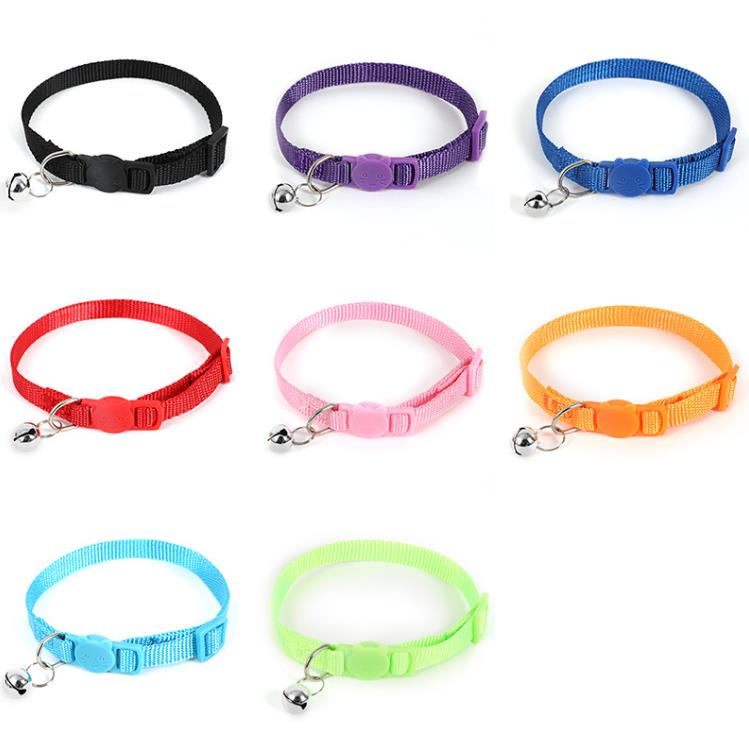 

Dog Collars Nylon Quick Release Safe Buckle Adjustable Breakaway Cat Collar With Bell SN4125