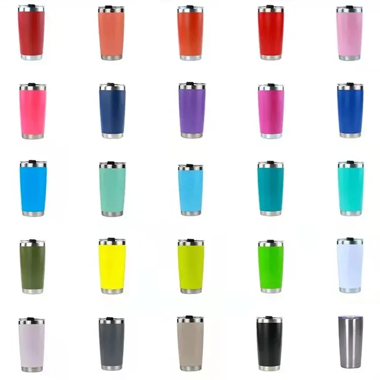 

20oz Tumbler Travel Car Mug Double Wall Cold or Beer Coffee Cup Vacuum Flasks Insulated Stainless Steel Thermos Water Bottle, Multi-color