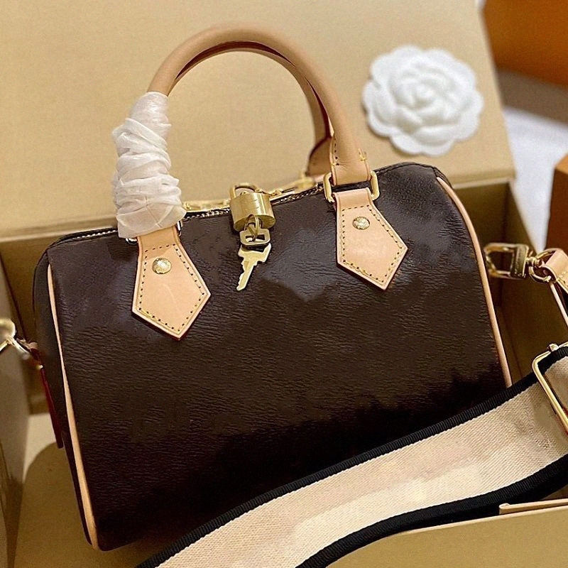

Designer Luxury crossbody shoulder bags handbag totes Duffel grip 20 Speedy nano bandouliere purses Leather Barrel-shaped Women strap Luoise Vuiton Travel Bags M46234 M46222