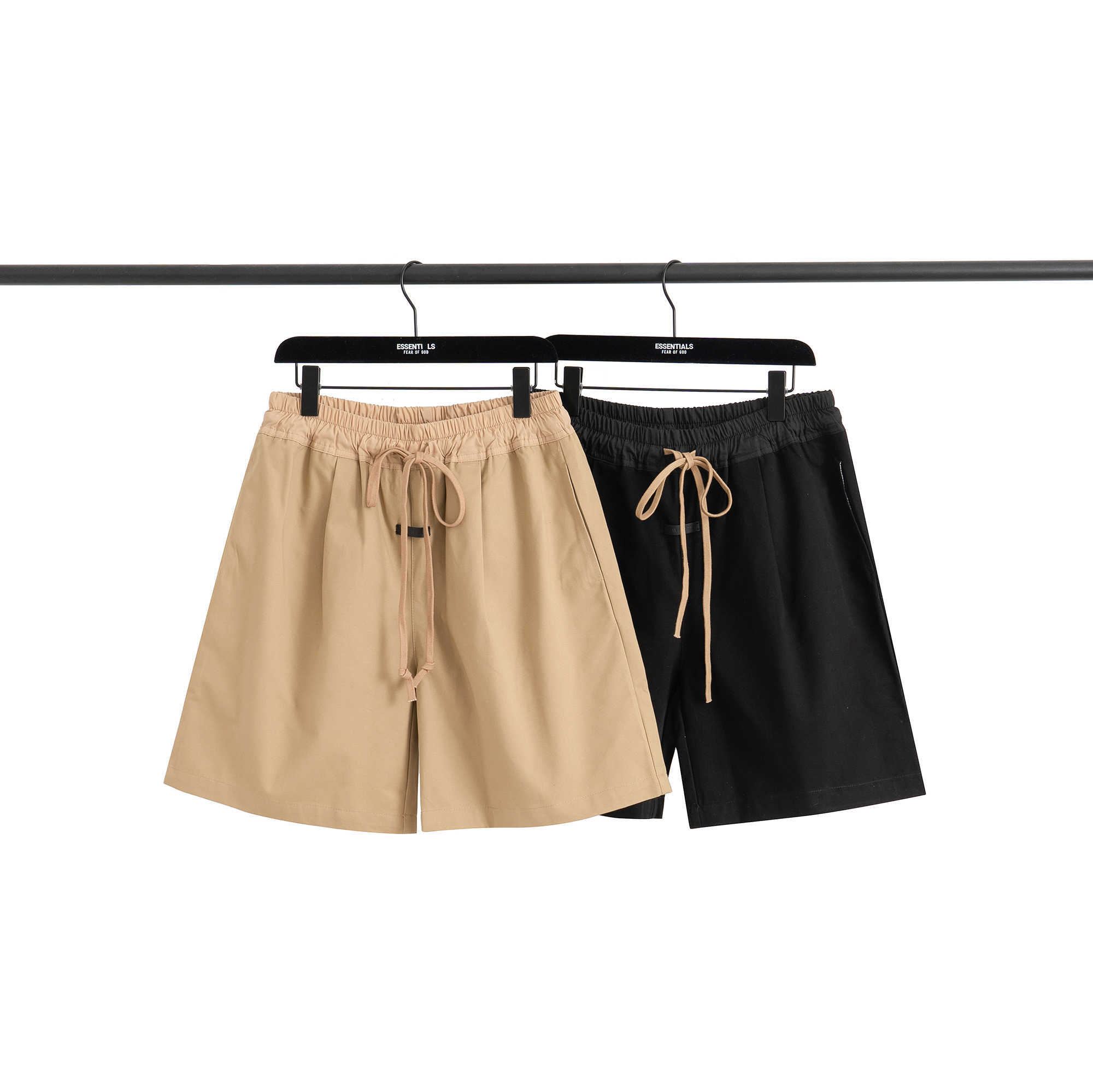 

ESS shorts Luxury Mens Designer FOG FEARs OF GOD Season 7 American Fashion Brand Summer Sports Casual Loose Men's Work Shorts casual short, Fog season 7 solid shorts khaki