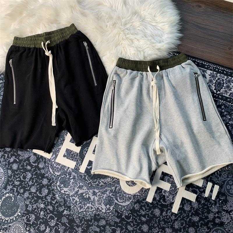 

Ess Designer Short Fashion Casual Clothing Fears of God High Street Fog Style Loose Hip Hop Shorts Summer Tear Edge Capris Men's Women's Cotton Trend Casual Pants, Gray
