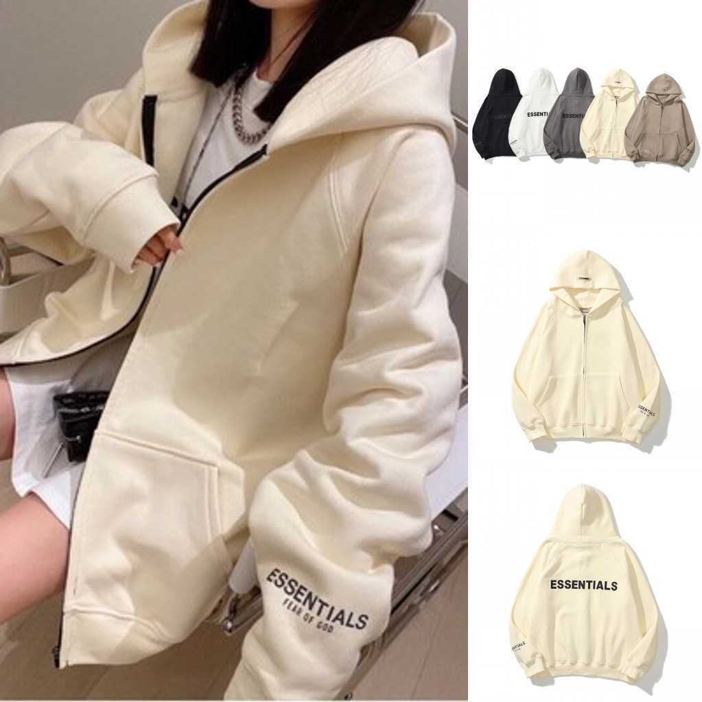 

Ess Hoodie Sweatshirts Designer Clothing Fears of God Essen Fog Zipper Cardigan Sweater Hooded Plush Jacket Fashion Streetwear Pullover Jacket Jumpers Tops, Shipping fee