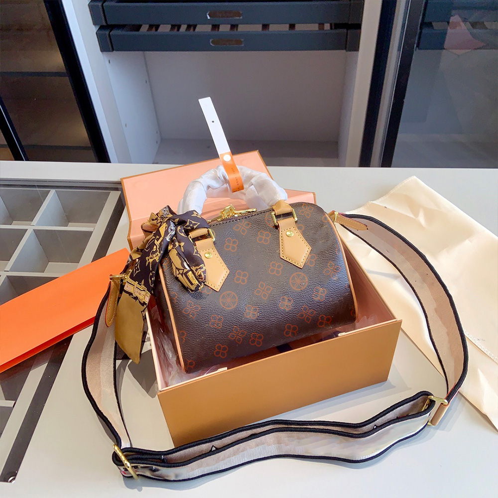 

Speedy20 Vintage Messenger Bags lady handbag Camera Style Purse Luxury shoulder bags Leather Clutch Fashion Cross Body Bag, Brown