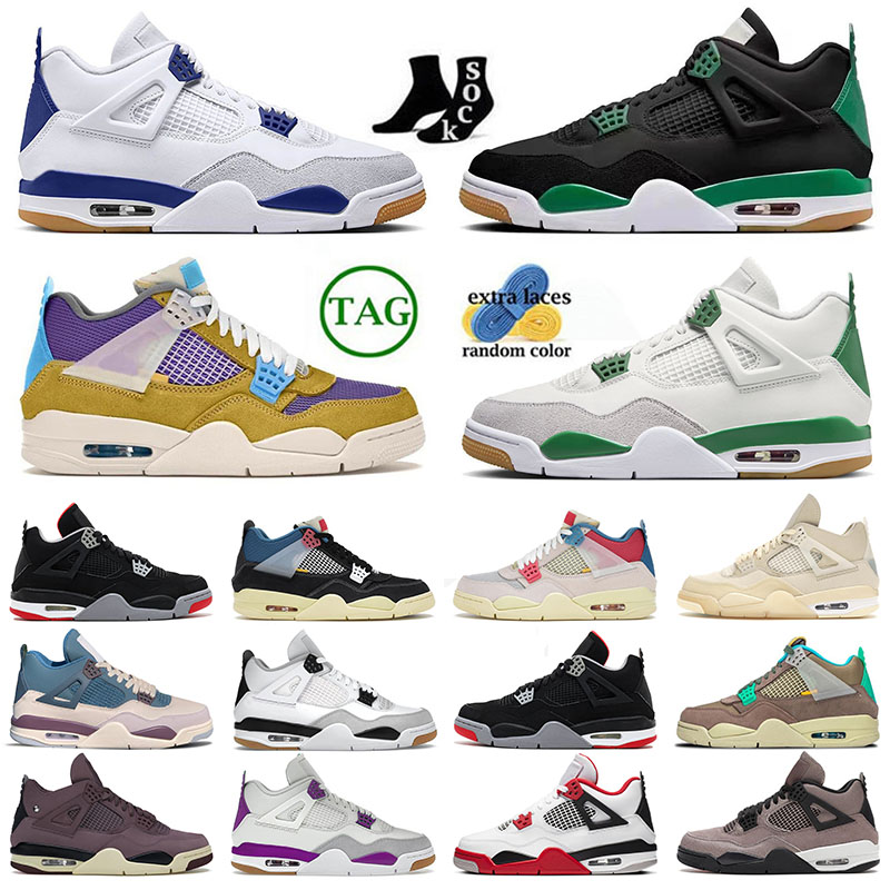 

New Military Black Green jmpman 4 4s mens womens basketball shoe SB Black Green Blue Thunder Sail Midnight Navy Seafoam Pine Green Sports Sneakers trainers US 5.5-13, 36-47 (30)