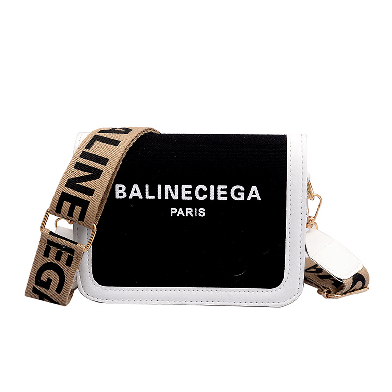 

Luxury designer crossbody bag womens versatile canvas wide strap simple shoulder bags lady clutch handbags fashion flap purse, Black