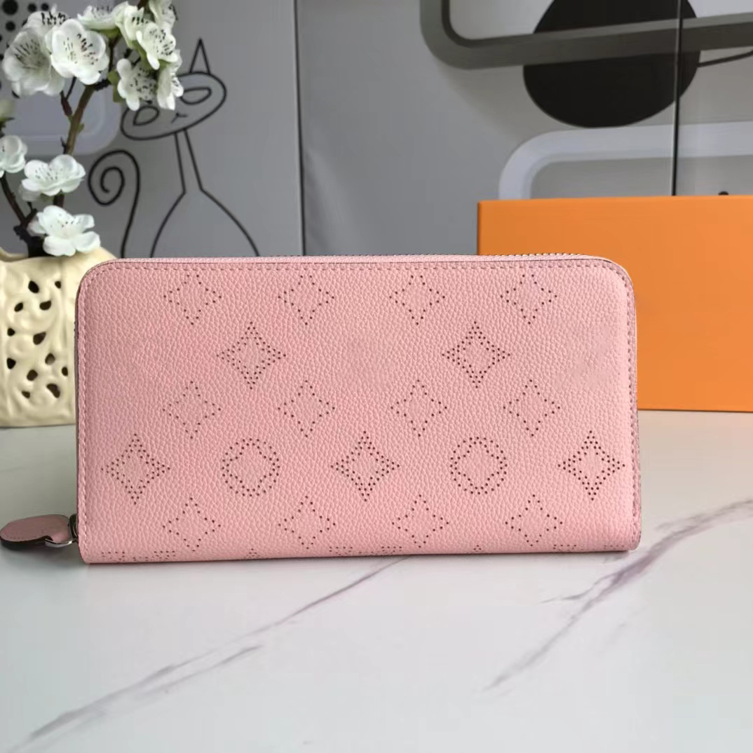 

Fashion designer wallets luxury Brazza purse mens womens clutch bags Highs quality flower letter coin purses long card holders with original box dust bag M61867-1, Monogrames pink