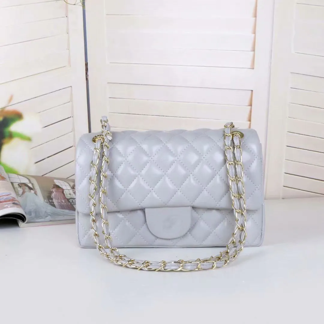 

Designer Bag Luxury Brand Shoulder Bag High Quality Chain Envelope Letter Female Flap Leather Bag Double Letters Solid Hasp Waist Square Stripes Luxury Handbag