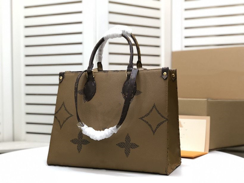 

FASHION Crafty ONTHEGO Totes PM GM WOMEN luxurys designers bags Monograms genuine leather lady Handbags messenger crossbody shoulder bag Wallet backpack M44576, Brown