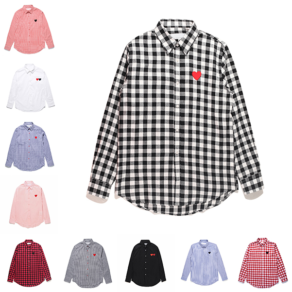 

2023 summer japanese style Womens slim fit Blouses Play Designer women's play blouse red heart shirts Eyes Big Heart Embroidery Shirt Fashion Blouse Quality, 13