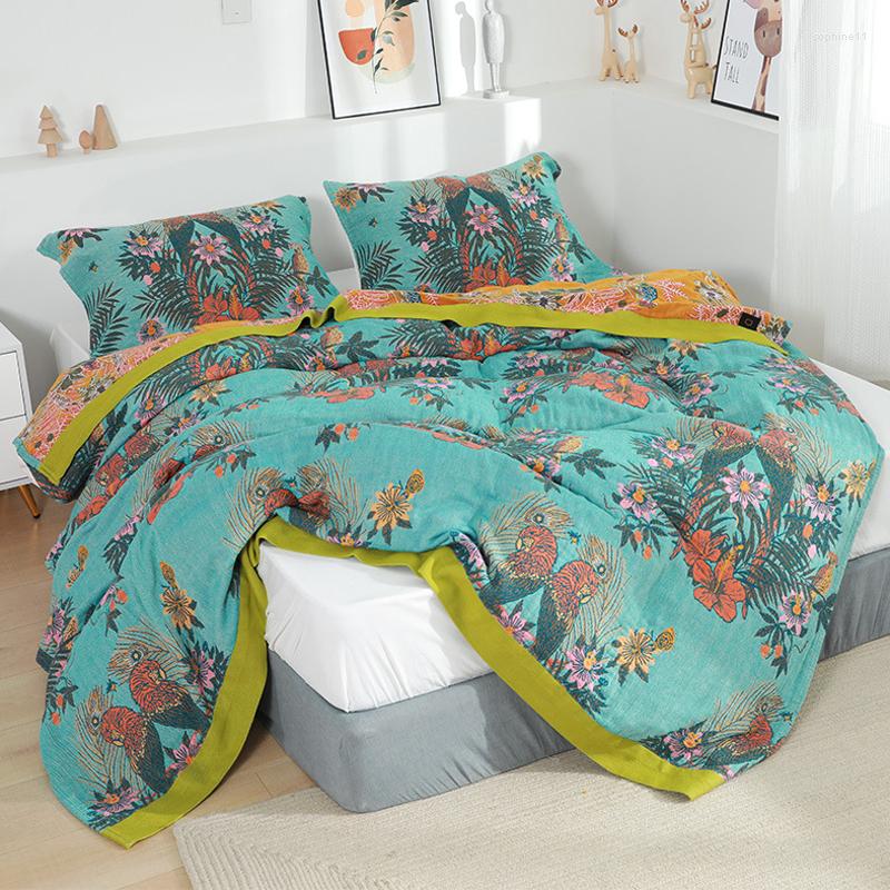 

Blankets Summer Double Cotton Gauze Throw Blanket Quilts For Home Bed Bedspreads On The Decorative Cover Comforter