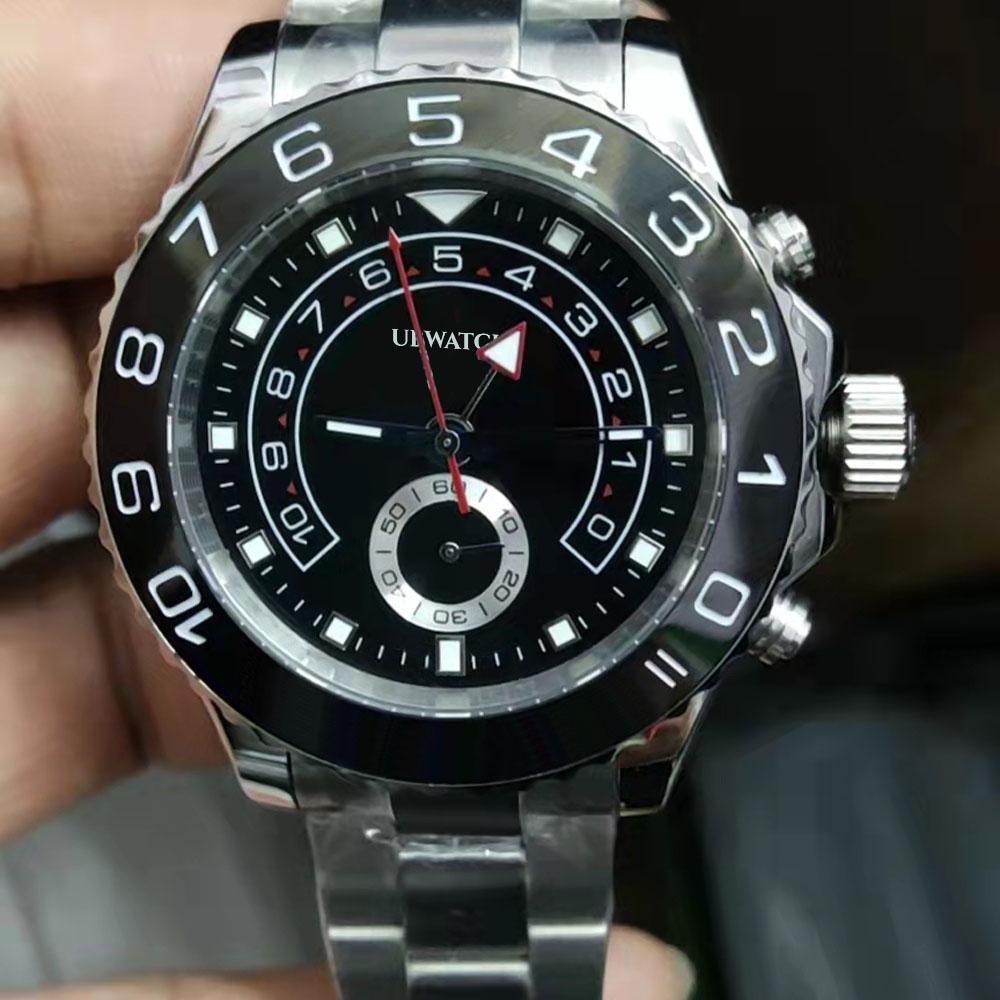 ST9 Watch Ceramic Bezel Black Sapphire Stainless 44mm Automatic Mechanical Stainless Steel Mens Men Wristwatches Black Dial new-image-921508919
