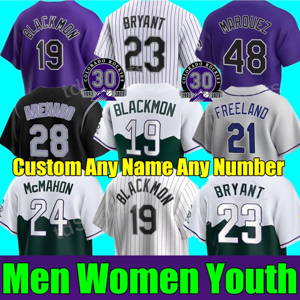 

4XL 2023 30th Kris Bryant Jersey Wilson Randal Colorado Grichuk Connor Joe Charlie Blackmon Todd Helton Larry Walker Jose Iglesias Ryan McMahon Rockies C. J. Cron, As shown in illustration