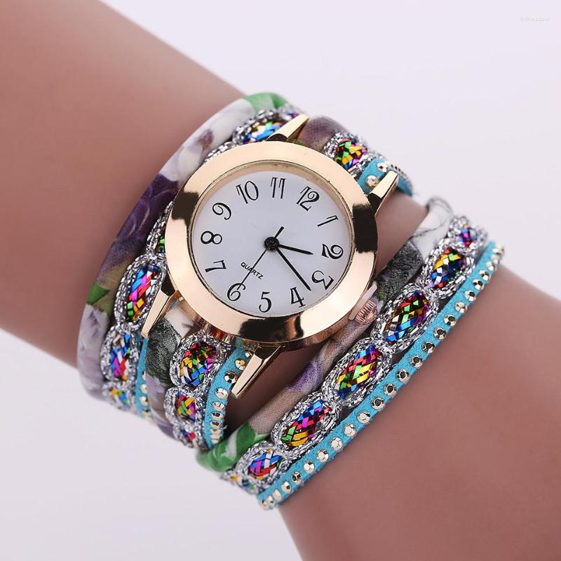 

Wristwatches Casual Bracelet Ladies Jewelry Watch Luxury Flower Quartz, Red