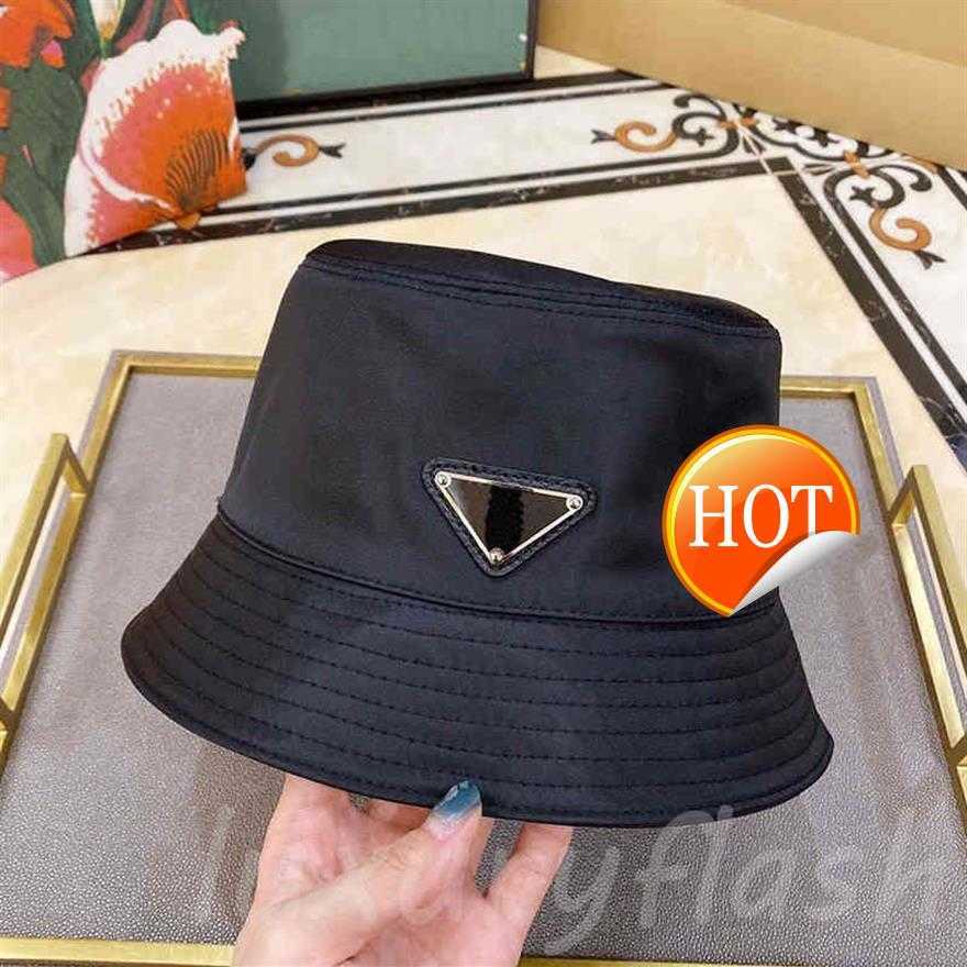 

Pra Hats Bucket Hat Casquette Designer Stars with The Same Casual Outing Flat-top Small Brimmed Hats Wild Triangle Standard Ins Ba239M7, Blue