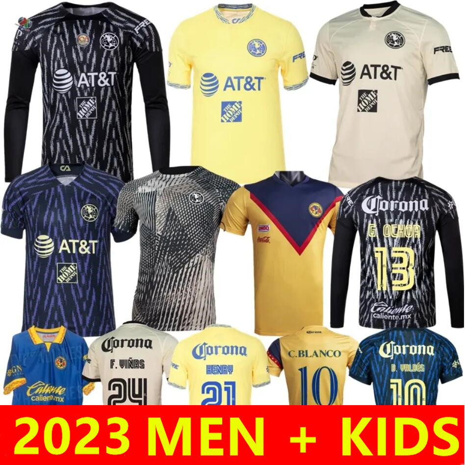 

2023 Soccer Jerseys Liga MX Club America HENRY D.VALDES SHIRD R.MARTINEZ FIDALGO 22 23 HOME AWAY maillot slim Men kids Football Shirts, Home 106 aniversario jersey