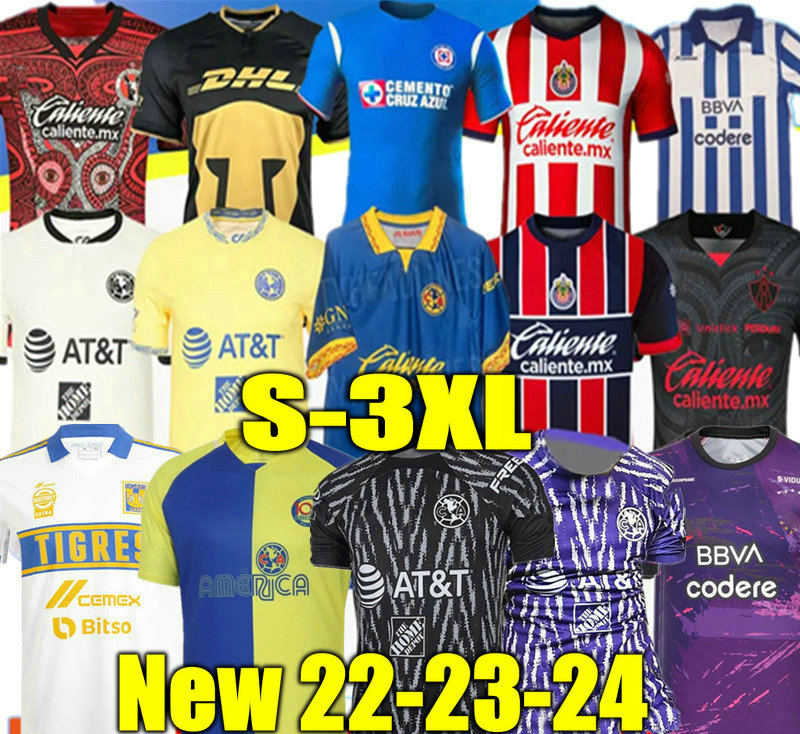 

Cruz Azul 22 23 24 Soccer Jerseys Club America 2023 2024 Atlas FC NAUL Tigres Third Chivas Guadalajara 20 ANOS Xolos Tijuana Special Kit UNAM Camisas de Futebol Shirts, Club america 3rd gk purple