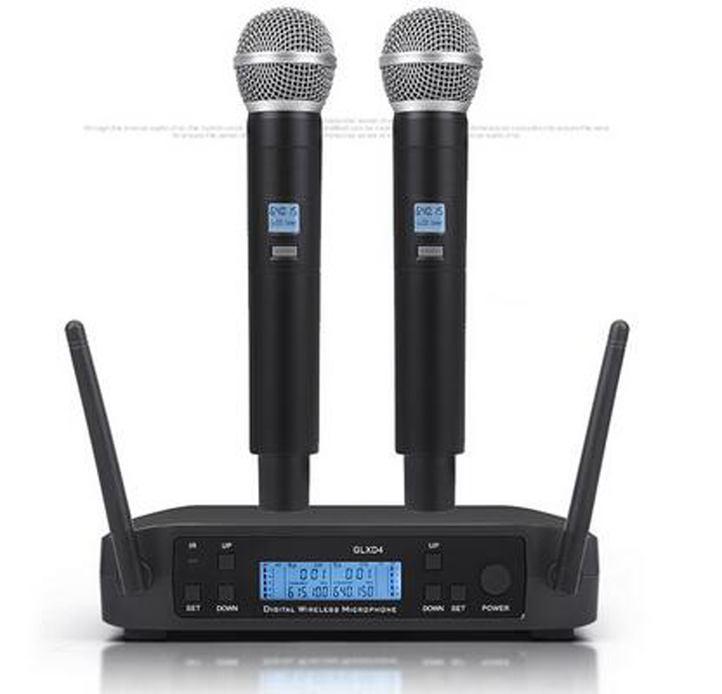 

Microphone Wireless G-MARK GLXD4 Professional System UHF Dynamic Mic Automatic Frequency 80M Party Stage Host Church SHURE Karaoke KTV Microphones