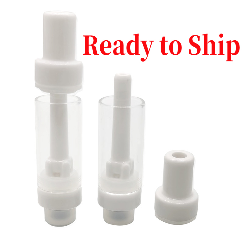 

Full Ceramic Vape Cartridge Packaging Empty Vapes Pen 510 Thread Atomizer 2ML E Cigarettes Glass Thick Oil Vaporzier Pens Press-on Drip Tips