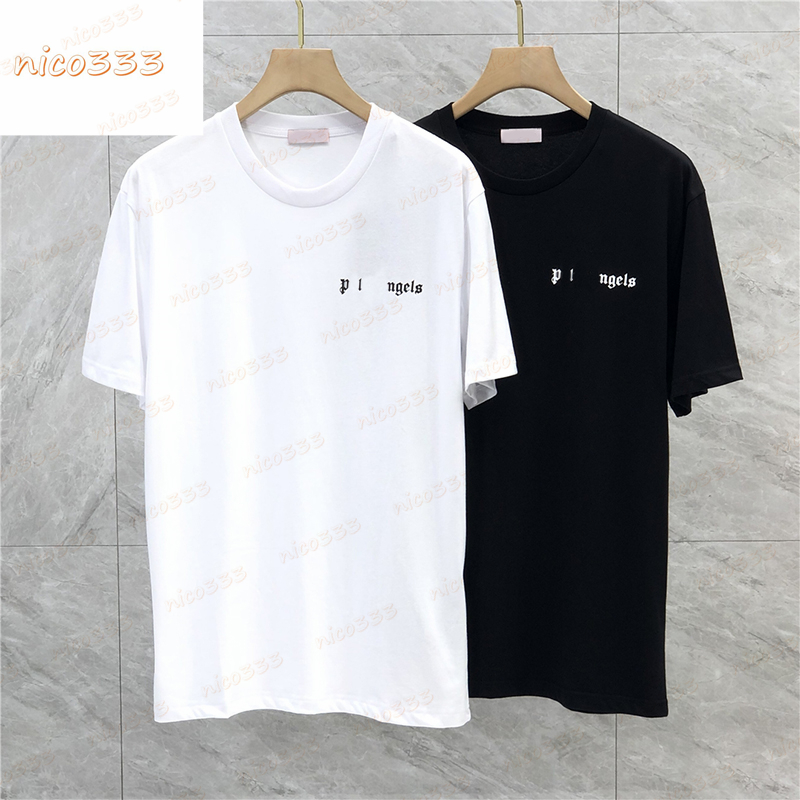

23ss New t shirt chest letter print pattern cotton round neck loose and versatile men and women short sleeve, #02