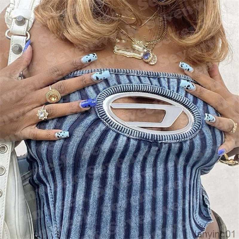 

Sexy Tube Tops Tanks Womens Knitted Strapless Vest Design Hollow Letter Camis for Lady, #2