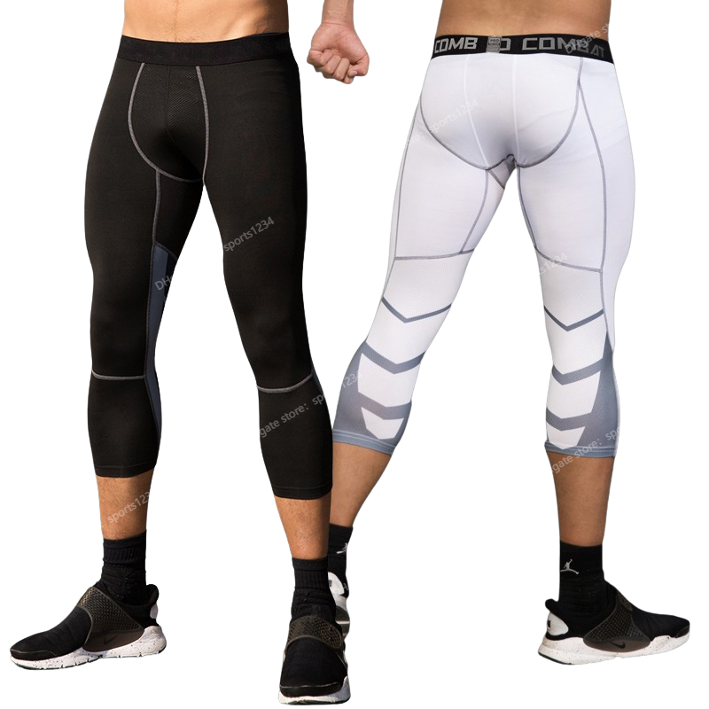 Men 39;s Running Sport Tights Pants Basketball Cropped Compression Leggings Gym Fitness Sportswear for Male Athletic Trousers RunningRunning Pant