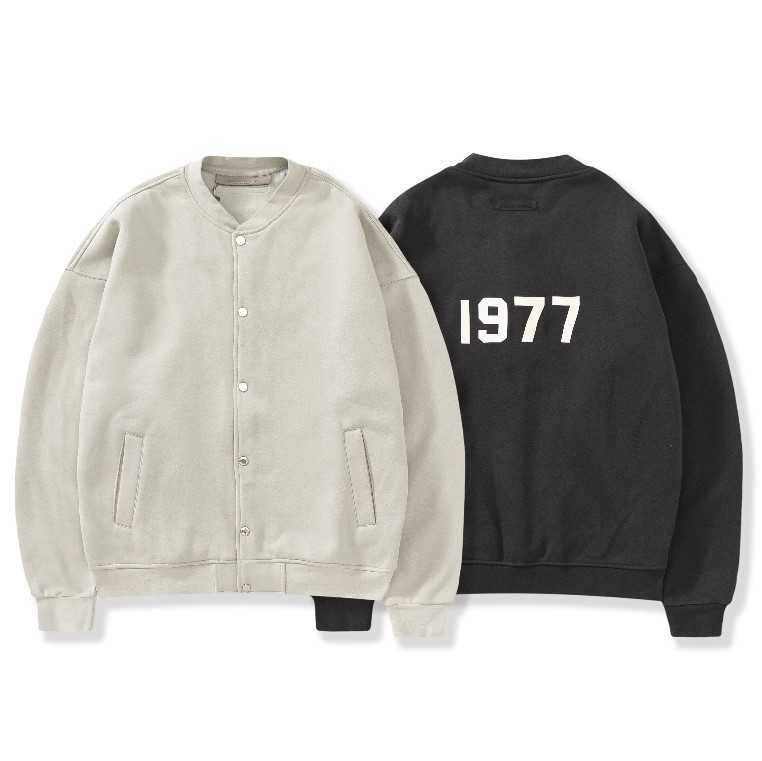 

Ess Designer Jackets Casual Streetwear Outerwear Fears of God High Street Fog Essen Solid 1977 Flocked Baseball Coat Loose Casual Breasted Jacket Trend Clothing, Shipping fee