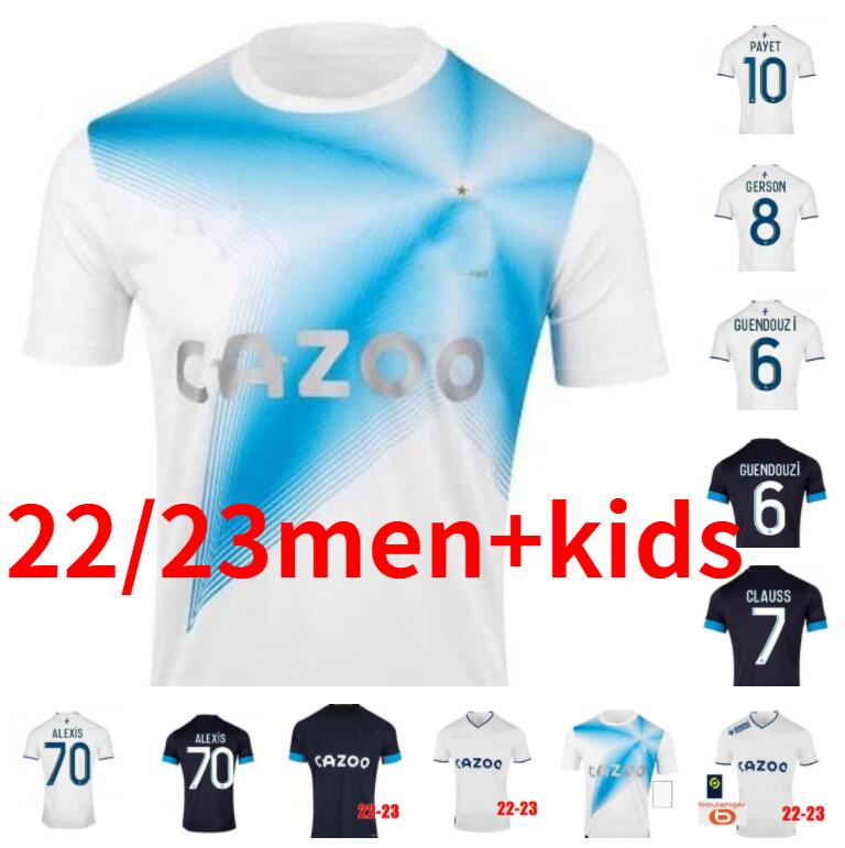 

22 23 soccer jerseys 2022 2023 MarseilleS maillot foot CUISANCE GUENDOUZI ALEXIS GERSON CLAUSS football shirts men kids VERETOUT PAYET Under NUNO HARIT Alexis, 22/23 player