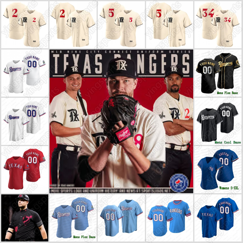 

Texas #48 Jacob deGrom City Connect Uniforms Jersey Robbie Grossman Jonathan Hernandez Jon Gray Ezequiel Duran Josh Jung Brad Miller Bubba Thompson Nathaniel Lowe, Black men flex base