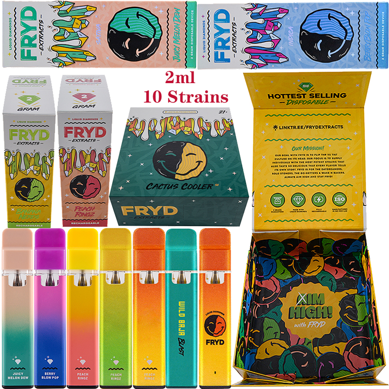 

FRYD Liquid Diamonds E Cigarettes Rechargeable Disposable Vape Pen 2ml Starter Kit Vapes Cartridges Empty Oil Carts Device Pods Vaporizer Type C 10 Flavors 350MAH