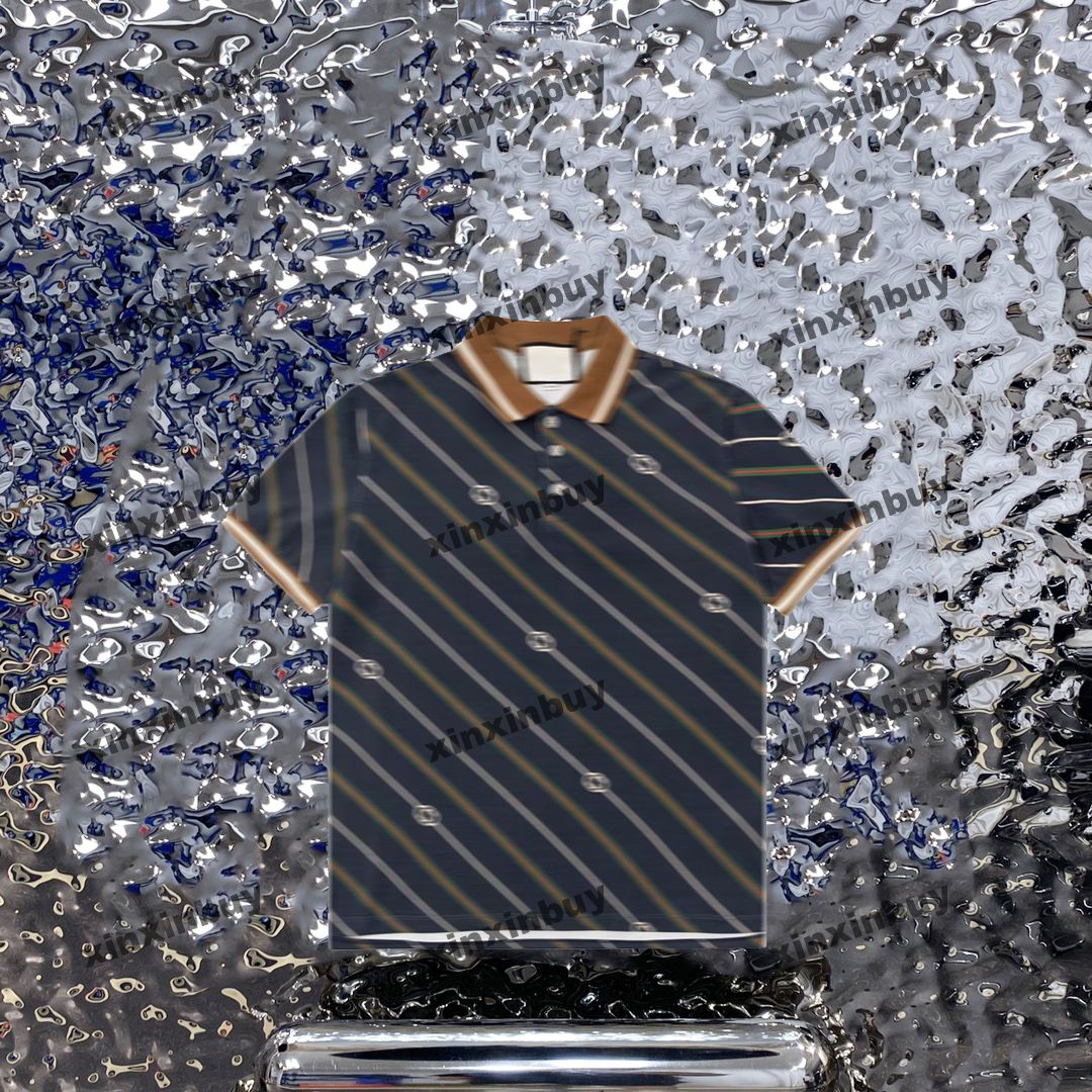 

xinxinbuy Men designer Tee t shirt 23ss Paris red stripe Letter print short sleeve cotton women Black White blue gray green S-2XL, Multi