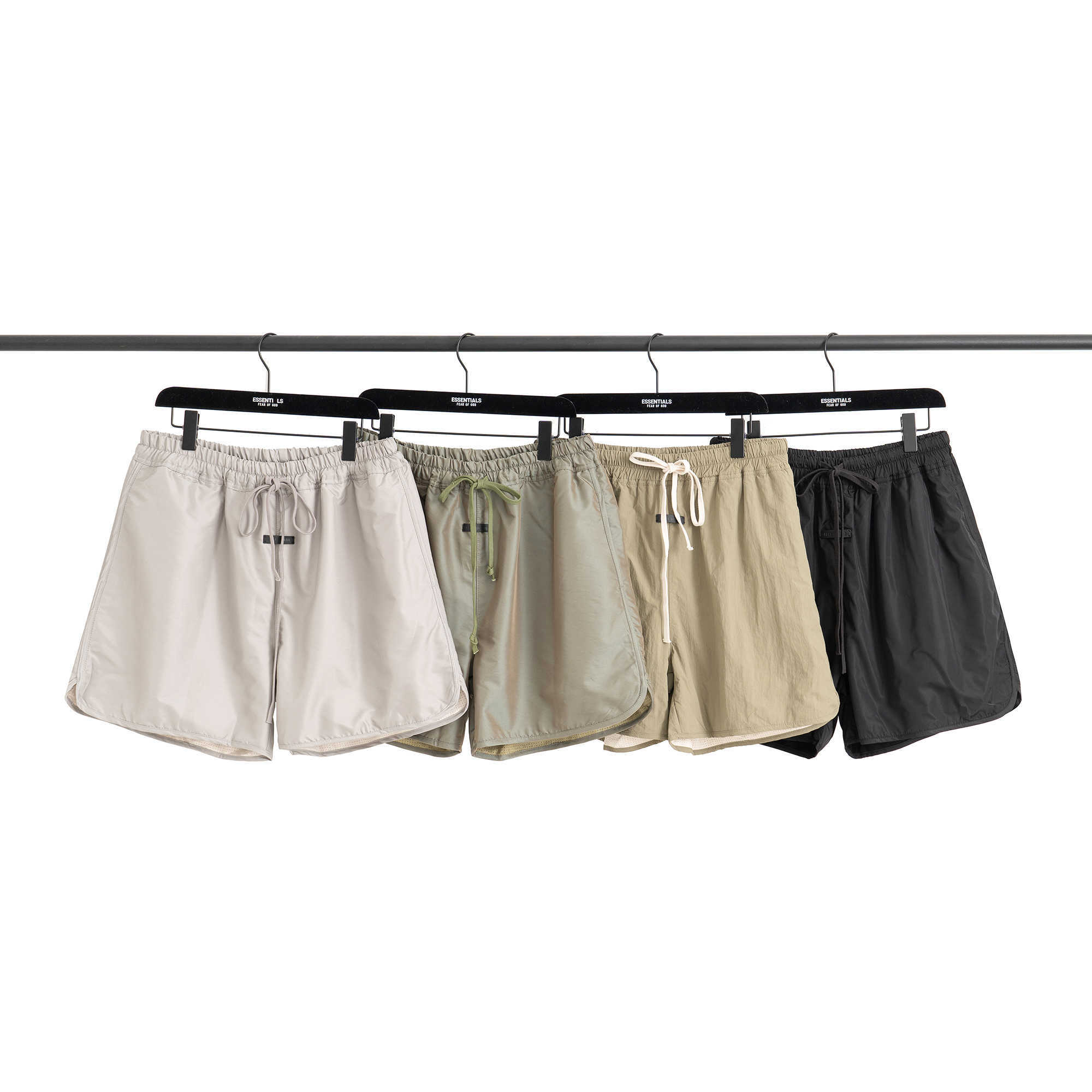 

ESS shorts Luxury Mens Designer FOG FEARs OF GOD Season 7 American Fashion Brand Summer Casual Loose and Colorful Nylon Men's Shorts casual short, 7th black nylon shorts