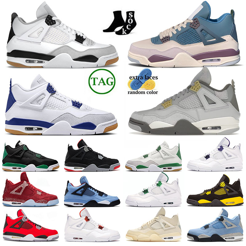 

2023 Men 4s Women 4s Basketball Shoes Midnight Navy SB Black Green Military Black Pine Green Seafoam Cool Grey outdoor Sports Sneakers trainers Eur 36-47, 40-47 47