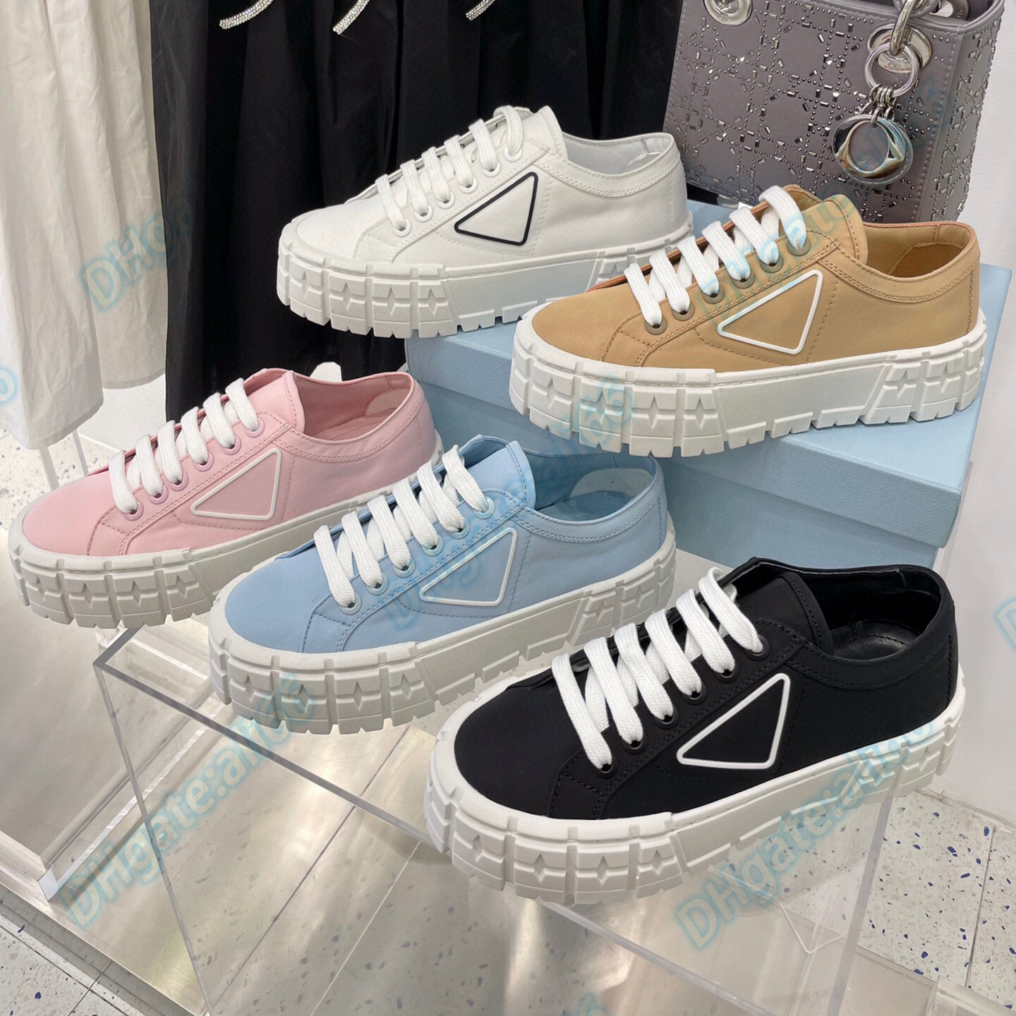 

Dress shoe designer woman luxury Double Wheel walking gabardine man sneakers canvas platform lace up classic summer outside top quality lady shoe, #3