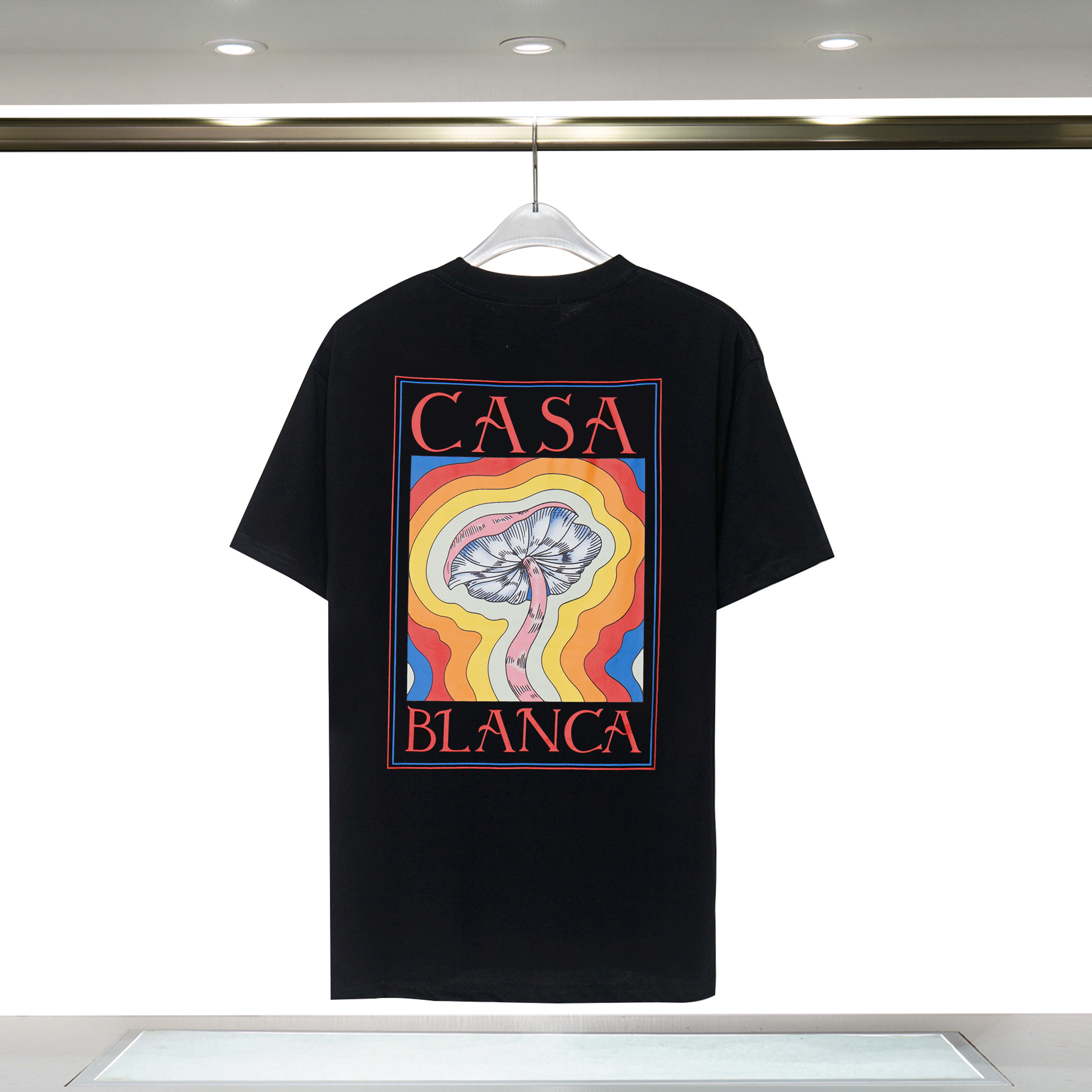 

Casablanca T shirt Designer T-shirts Mens 100% cotton Short Sleeve street style Men tshirt casablanc t shirts US SIZE S-XXL, Lightpink