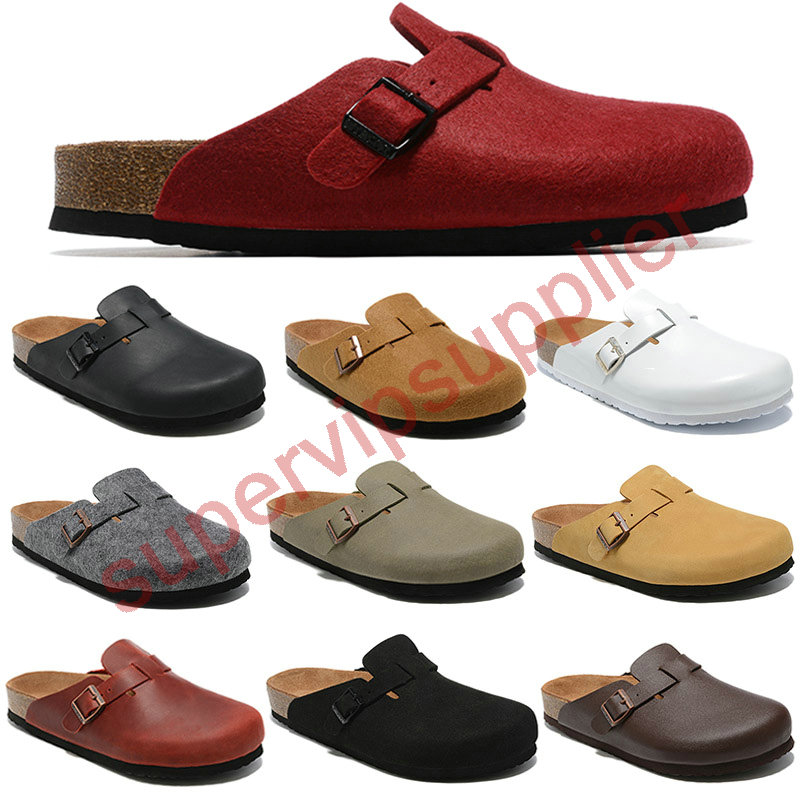 

New designer Boston summer cork flat slippers Fashion designs leather slippers Favourite Beach sandals Casual shoes Clogs for Women Men bag head Arizona Mayari