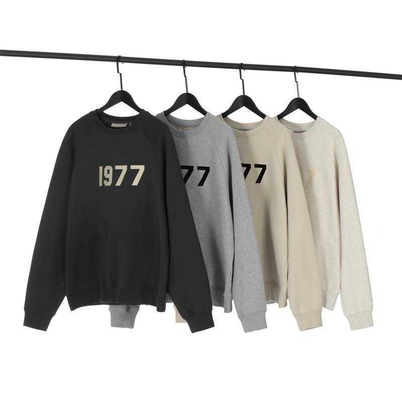 

Ess Hoodie Sweatshirts Designer Clothing Essen 1977 Fears of God Fog Flocked Ironing and Plush Men' Women' Autumn Round Neck Sweater Fashion Streetwear, Shipping fee