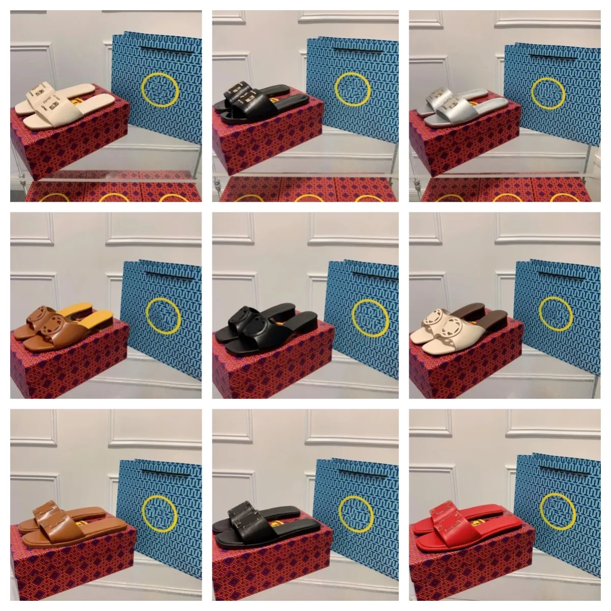 

Eleanor Slides Designer Women Leather Sandals Hollowed out Pattern Rubber Slippers Summer Fashion Sandal oke, 11