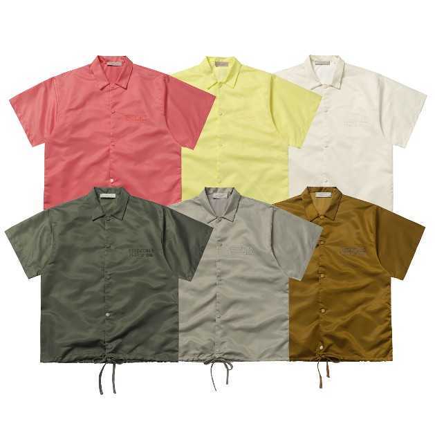 

Fears of God Fog Season 8 Essen Flocked Letter High Street Drawstring Woven Short Sleeve Shirt Couple Coat, Shipping fee