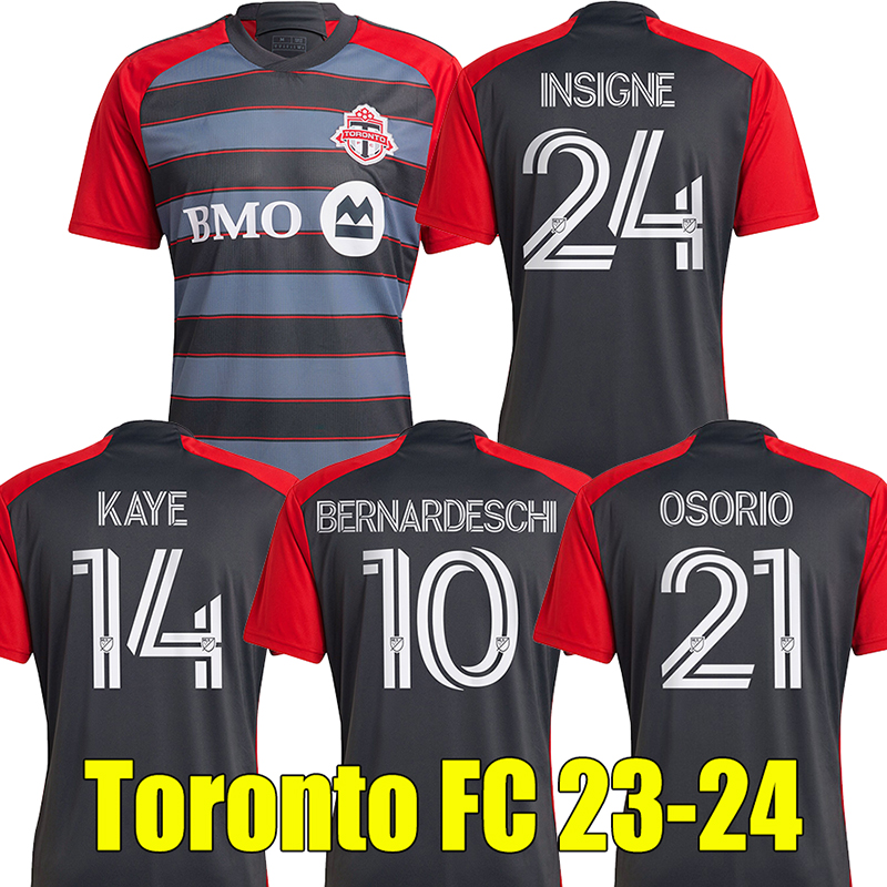 

23 24 Toronto FC soccer Jerseys Insigne KAYE 2023 BERNARDESCHI home away adult top Bradley AKINOLA OSORIO VAZQUEZ JIMENEZ KERR player fan football shirts