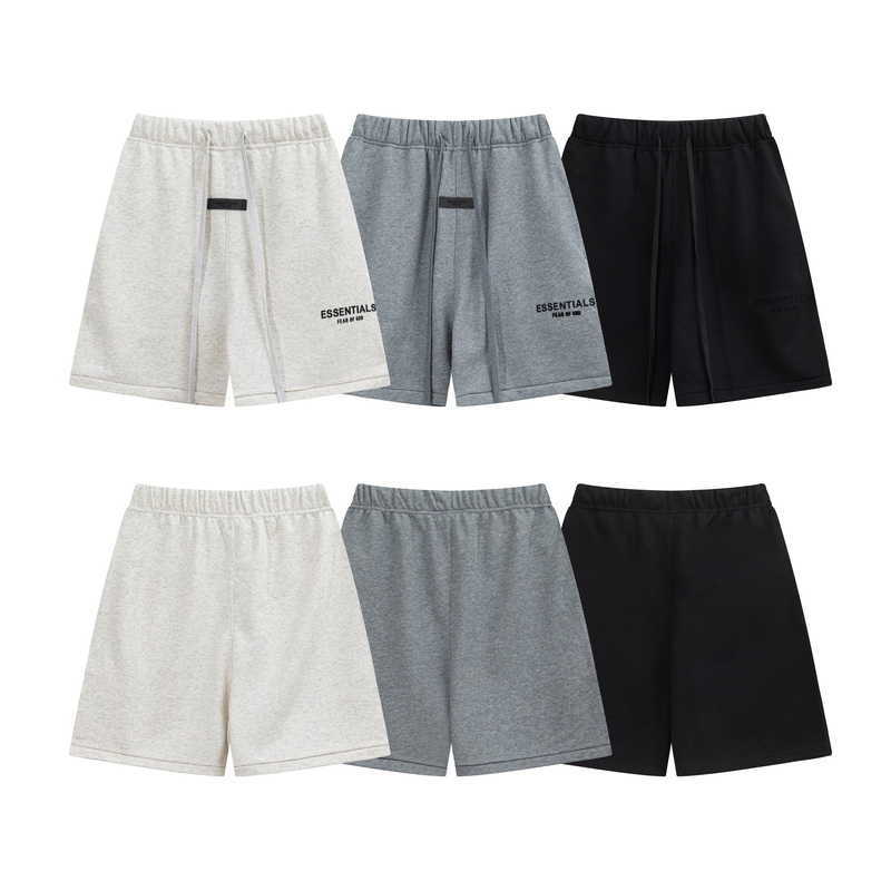 

ESS shorts Luxury Mens Designer FEARs OF GOD FOG Season 8 Double line ESSEN Mens Womens Loose Casual Capris Shorts Summer casual short, Gray