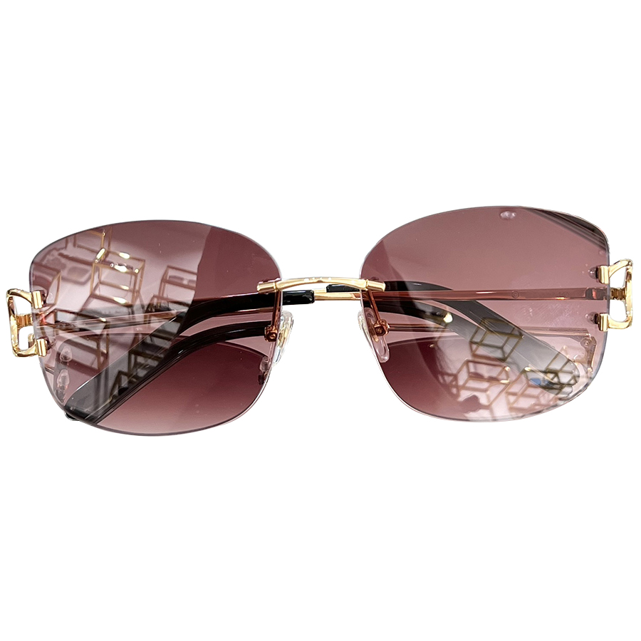 

CAR designer rimless sunglasses high-definition 9 gradient color party lenses for men and women Fashion cat's eye frames Cool high-end driving