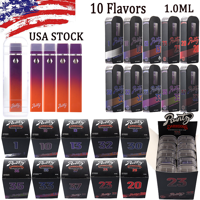 

USA STOCK E Cigarettes Runtz Runty Dabwoods Disposable Vape Pen 1.0ml Empty Device Rechargeable Disposables 280mah Vapes 10 Flavors