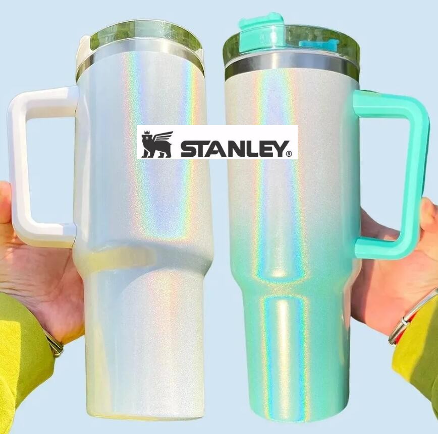 

Stanley Quencher 40oz Tumblers Cups Gradient Colors with Logo handle lid and straw powder coating Car Mugs Vacuum insulated drinking Water Bottles 0417